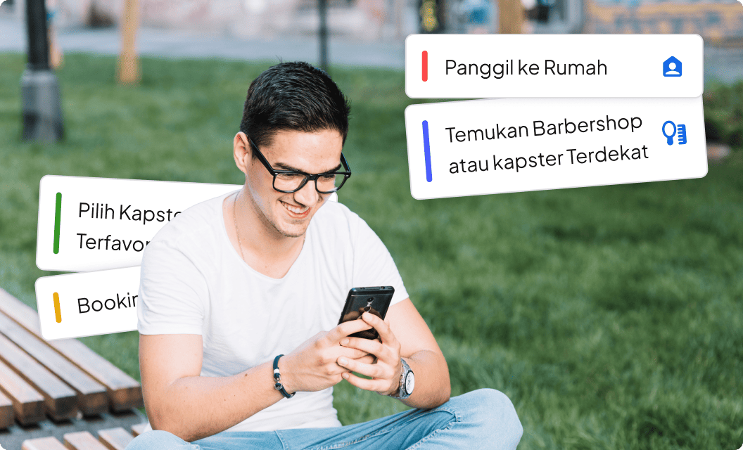Woman using app